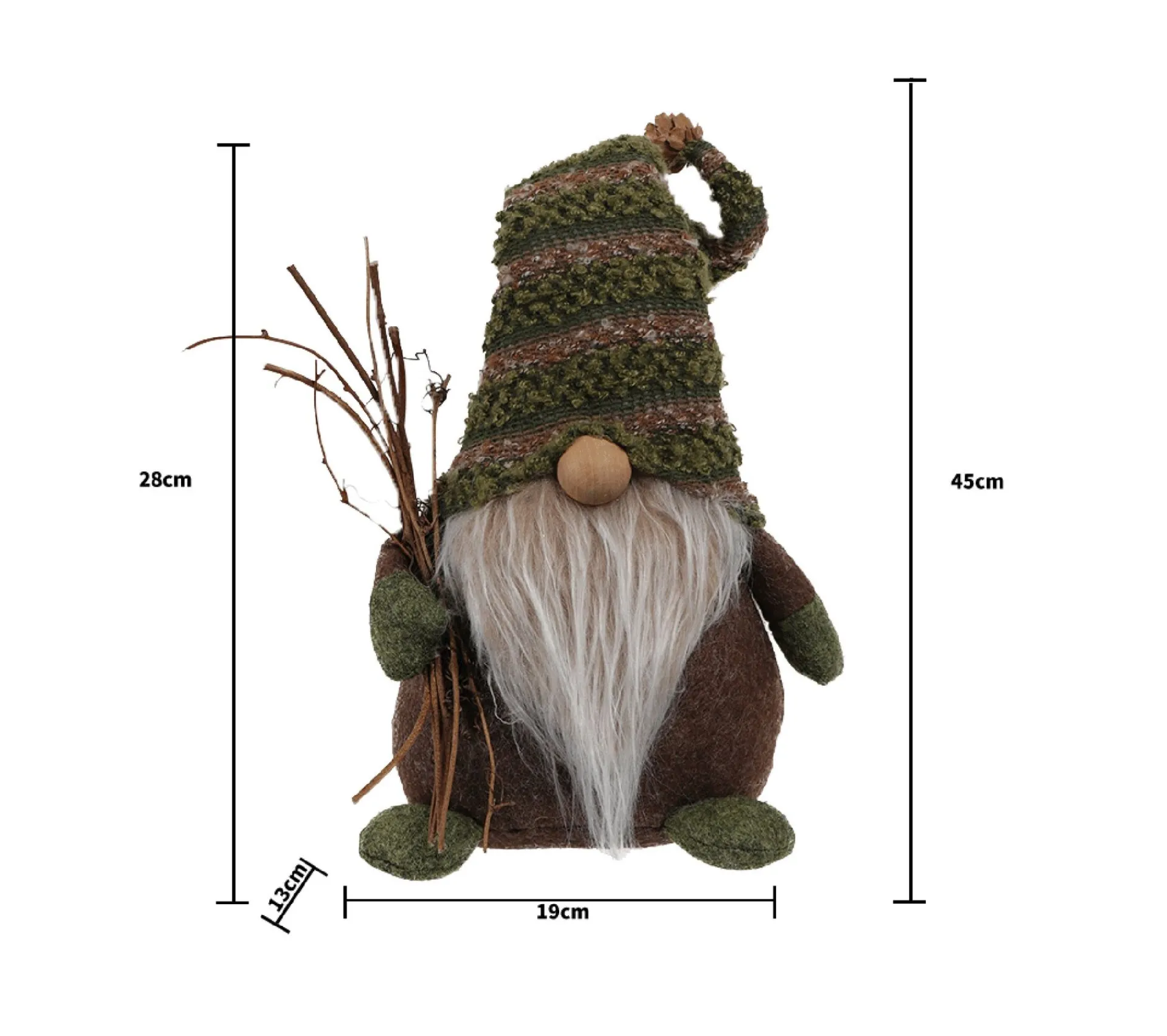 Best Sale MOBILI REBECCA Gobelin Elfe Scandinave Ornement Polyester Marron Vert 28X19X13