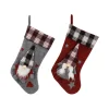 Discount MOBILI REBECCA Lot 2 Bas De Noël Befana Epiphanie Rouge Gris Tissu Avec Elfe Elf Gnome