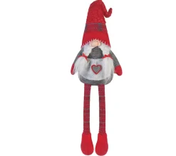 Sale MOBILI REBECCA Nain Longues Jambes Elfe Gris Rouge Tissu Idee De Noël 67X10X14