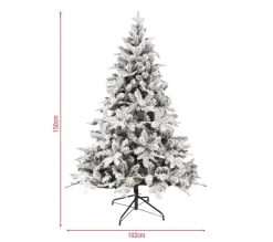 MOBILI REBECCA Sapin Et Accessoire^ Sapin De Noël Enneige 150 Cm Pais Realiste Sapin Artificiel 809 Branches