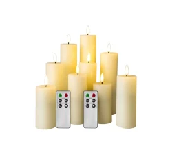 Cheap MOBILI REBECCA Set De 9 Fausses Bougies Led, Bougies Electriques, Telecommande Incluse, Ivoire