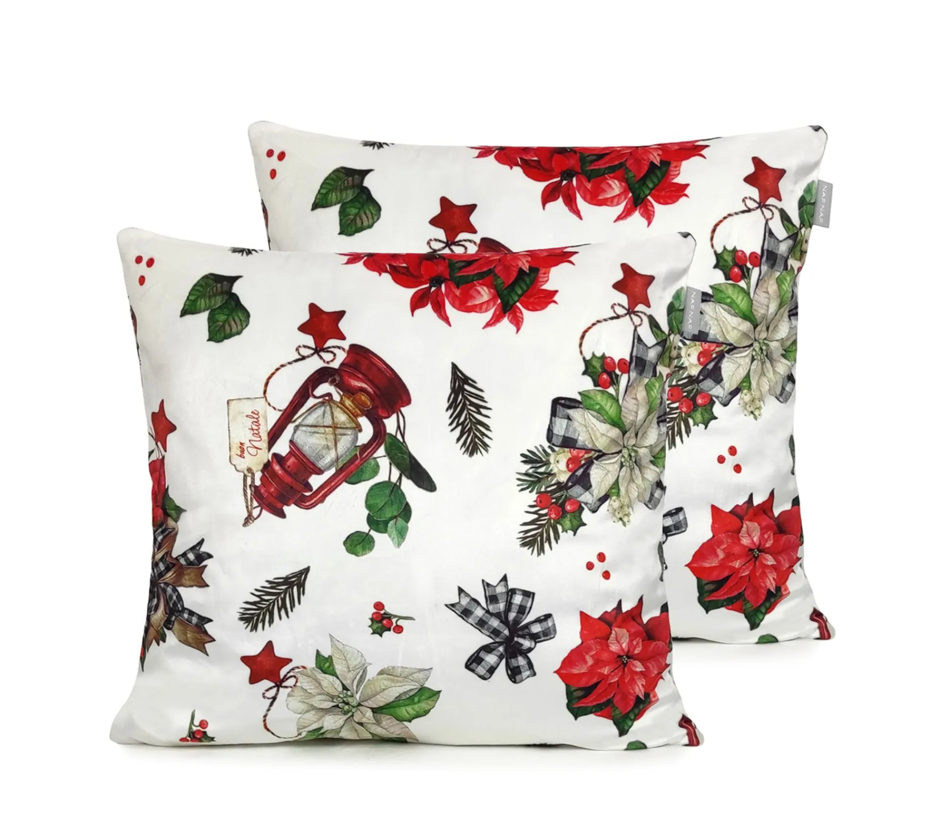 New NAF NAF Housse De Coussin En Velour De Noël Ribbon 45X5 Cm (2)