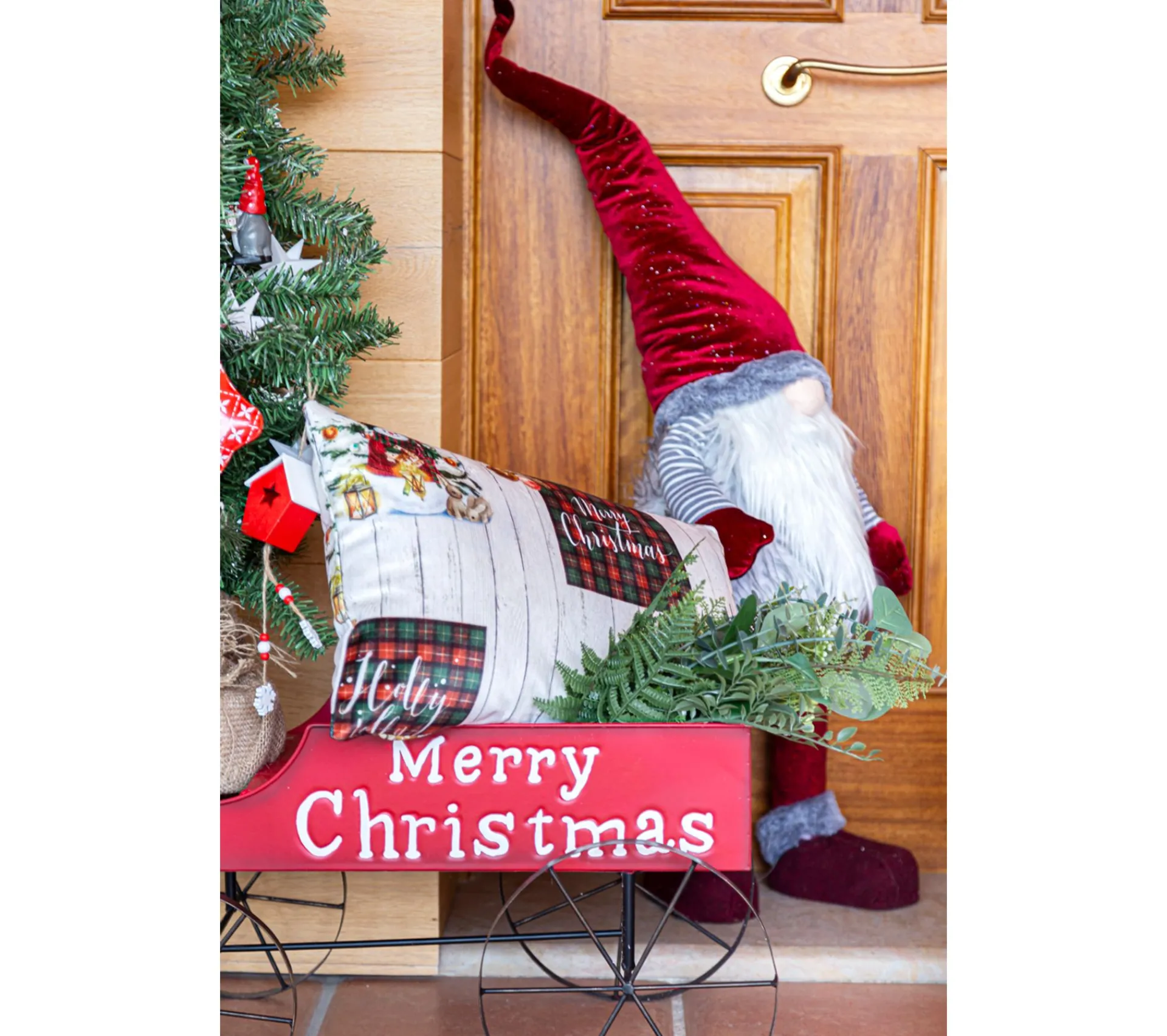Hot NAF NAF Housse De Coussin En Velour De Noël Holly Jolly 30X50 Cm (2)