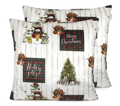 Store NAF NAF Housse De Coussin En Velour De Noël Holly Jolly 60X60 Cm (2)
