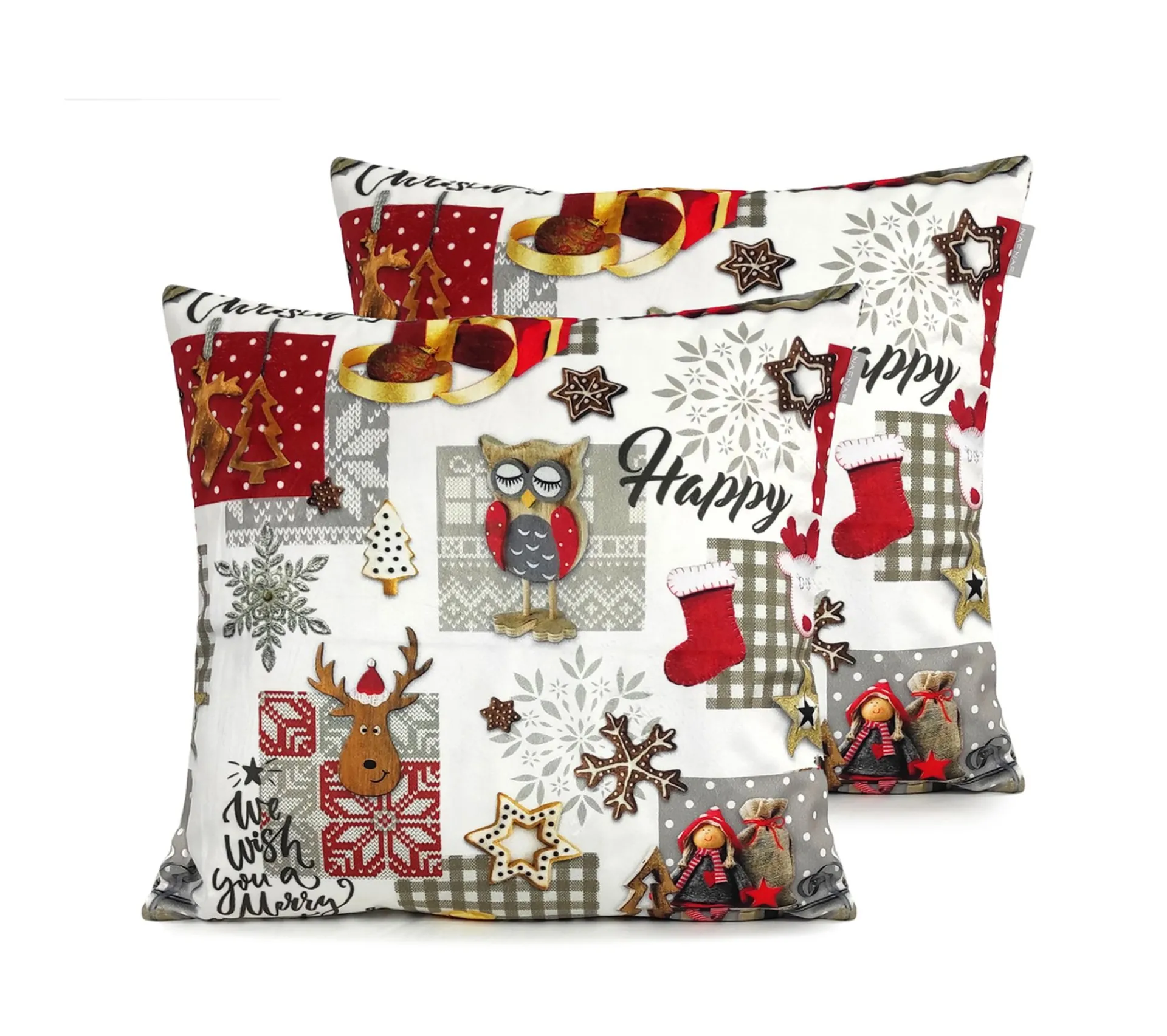 New NAF NAF Housse De Coussin En Velour De Noël Naive 45X45 Cm (2)