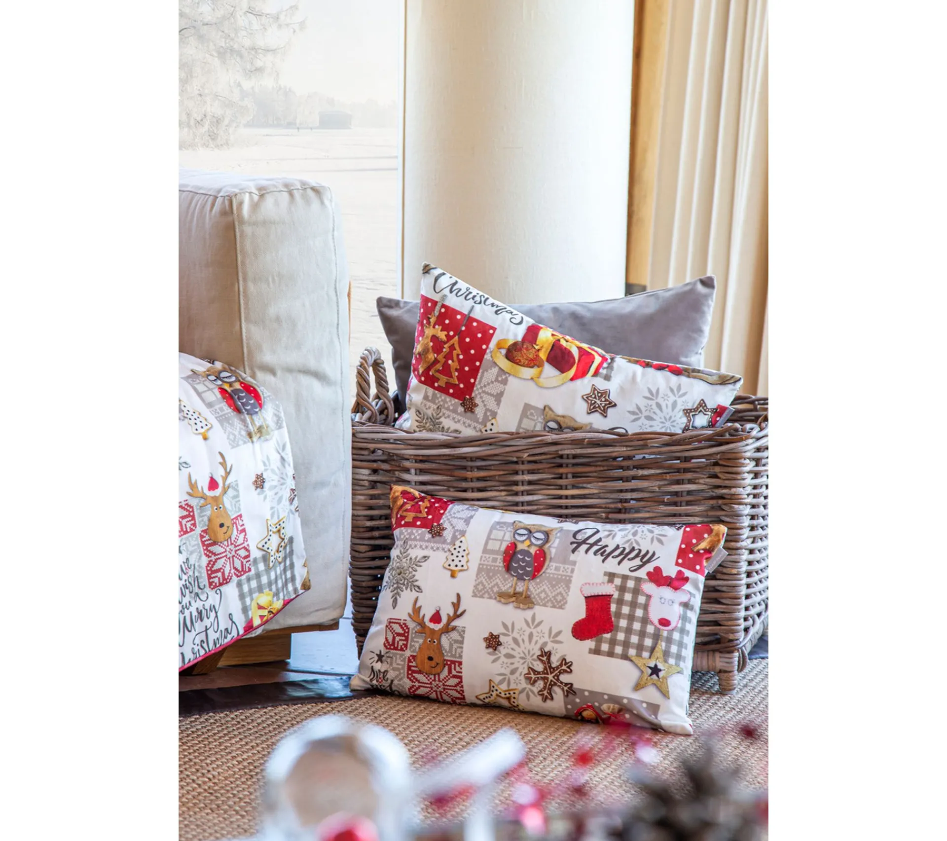 New NAF NAF Housse De Coussin En Velour De Noël Naive 45X45 Cm (2)