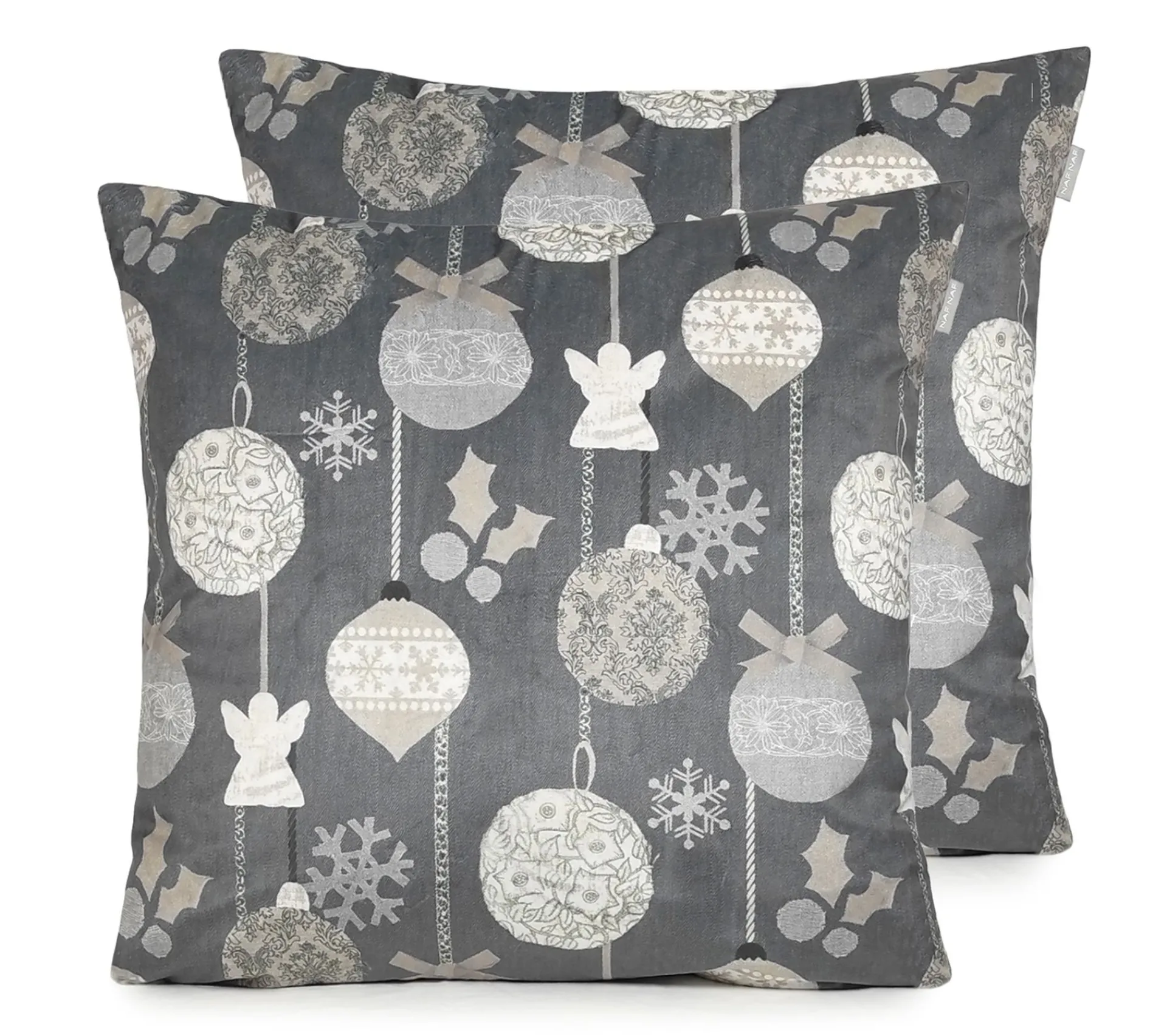 Store NAF NAF Housse De Coussin En Velour De Noël Rustic 60X60 Cm (2)