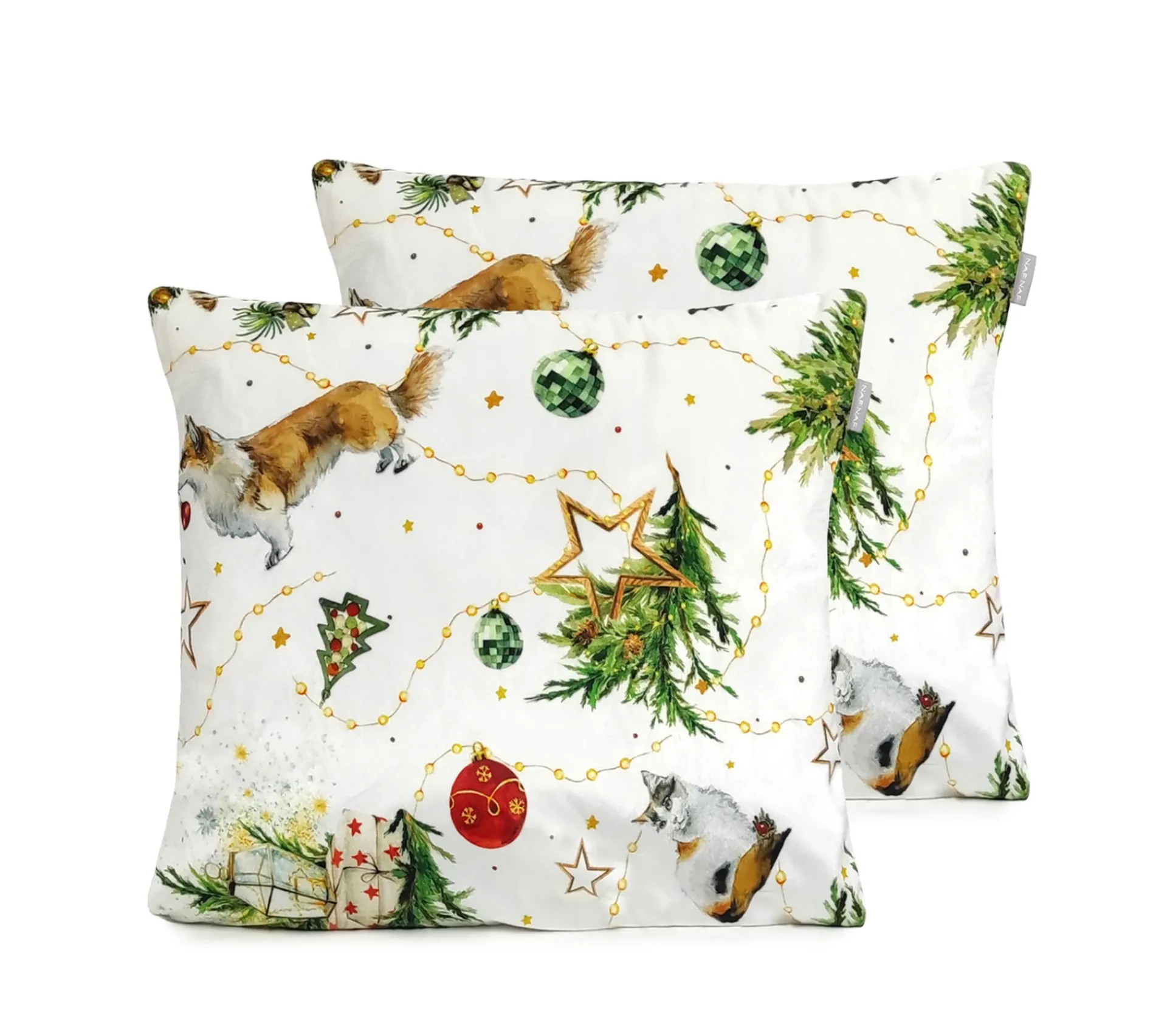 Discount NAF NAF Housse De Coussin En Velour De Noël Puppies 45X45 Cm (2)
