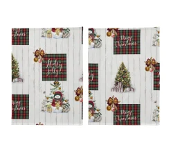 Best Sale NAF NAF Lot De 2 Torchons De Noël Holly Jolly 50X70 Cm