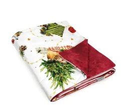 Sale NAF NAF Plaid Reversible De Velour De Noël Puppies 130X170 Cm