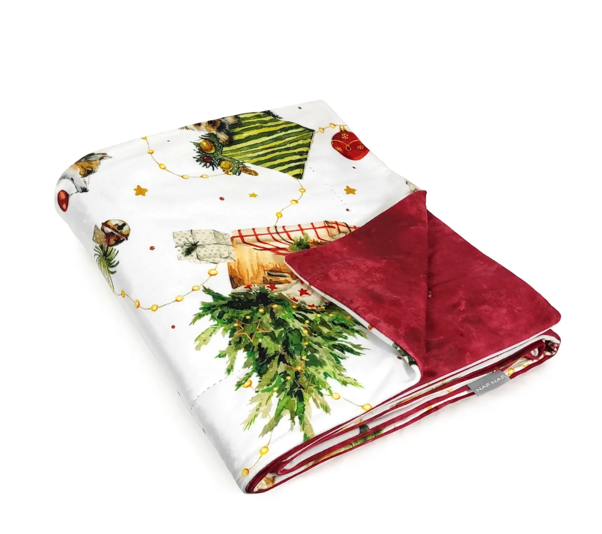 Sale NAF NAF Plaid Reversible De Velour De Noël Puppies 130X170 Cm
