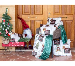 Outlet NAF NAF Plaid Reversible De Velour De Noël Holly Jolly 130X170 Cm