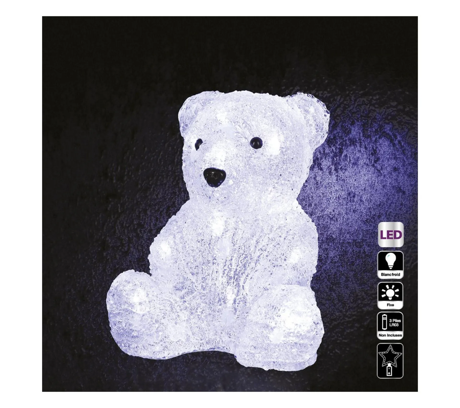 Hot * Objet Lumineux Ours Led Blanc
