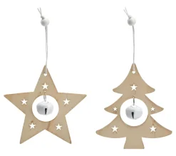 * Guirlande Et Boule De Sapin^Ornement En Bois Set De 2