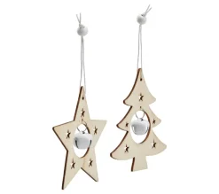 * Guirlande Et Boule De Sapin^Ornement En Bois Set De 2