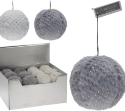 * Guirlande Et Boule De Sapin^Ornement Paillete D.8 Cm Siberie Gris / Blanc