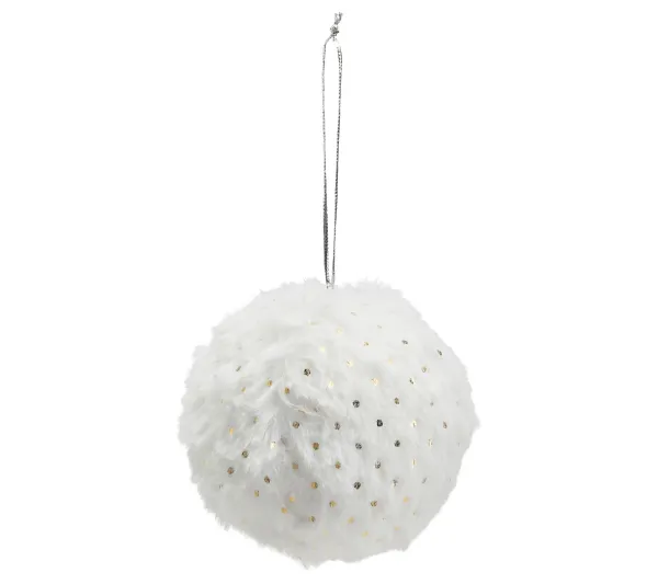 * Guirlande Et Boule De Sapin^Ornement Paillete D.8 Cm Siberie Gris / Blanc