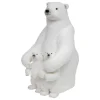 Fashion * Ours Geant Et 2 Bebes Déco "Manteau" 95Cm Blanc