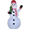 Best Sale OUTSUNNY Bonhomme De Neige Gonflable 3 Led H. 180 Cm Polyester Impermeable Blanc
