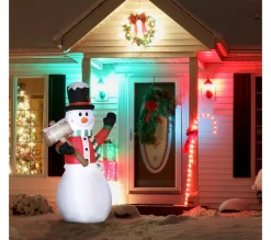 Discount OUTSUNNY Bonhomme De Neige Gonflable 3 Led H 180 Cm Polyester Impermeable Blanc