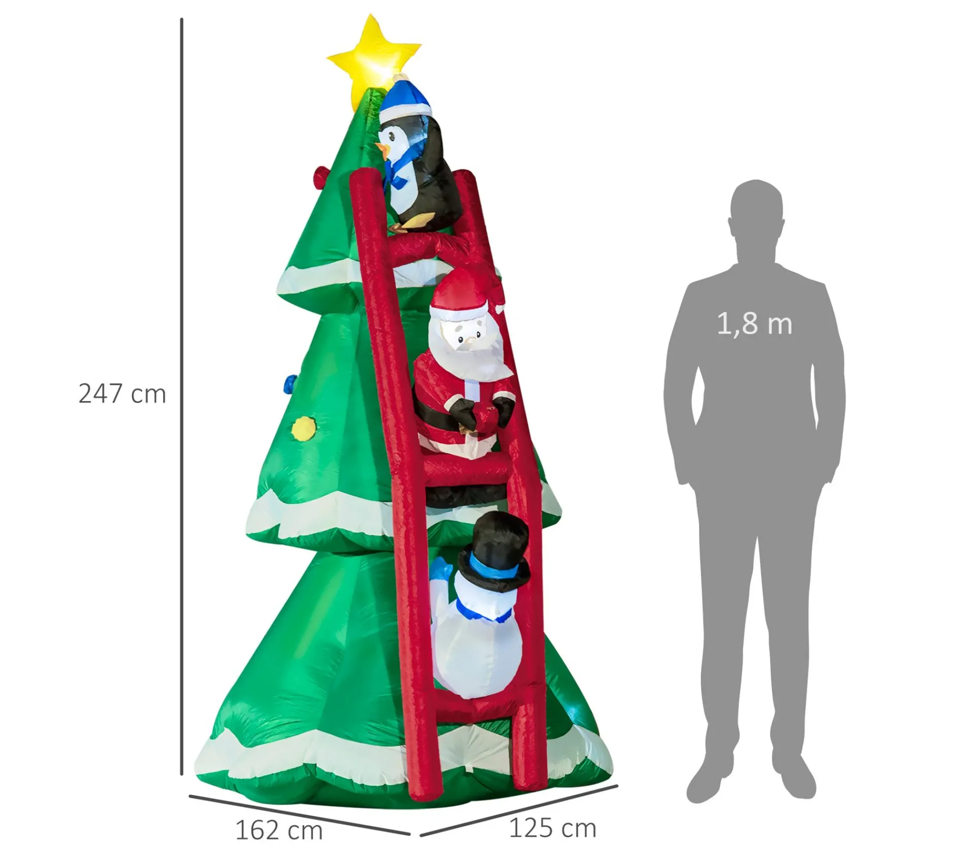 Online OUTSUNNY Décoration Gonflable Led Sapin De Noël Décore 2,47H M