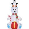 Best OUTSUNNY Ours Polaire Gonflable Led De Noël Avec Pingouin Cadeau