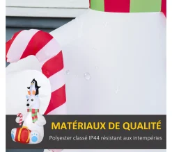 Best OUTSUNNY Ours Polaire Gonflable Led De Noël Avec Pingouin Cadeau