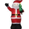 Discount OUTSUNNY Pere Noël Gonflable Led 2,45H M Polyester Impermeable Rouge Vert