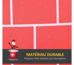 Best OUTSUNNY Pere Noël Gonflable Avec Cheminee Led 2,10H M Polyester