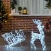 Fashion OUTSUNNY Silhouette Renne Lumineux Avec Traineau 120 Led Blanc Froid