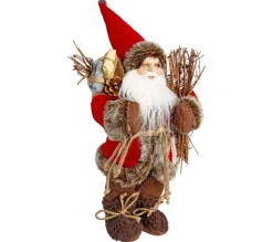 Shop * Pere Noël Traditionnel "Soir" 30Cm Rouge Et Marron
