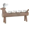 Online * Photophore 4 Supports En Bois "Cerf" 47Cm Marron