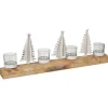 Store * Photophore 4 Tetes Rectangulaire "Noël" 48Cm Naturel Et Blanc