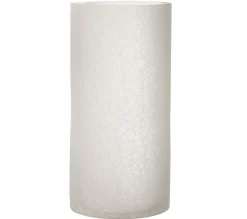 Discount * Photophore Cylindrique "Craquele" 29Cm Blanc Givre