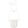 Flash Sale * Photophore Déco En Metal "Lapin" 41Cm Blanc