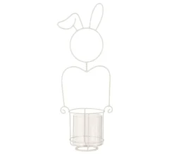 Store * Photophore Déco En Metal "Lapin" 49Cm Blanc