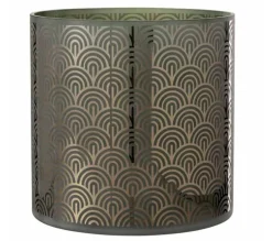 New * Photophore Déco En Verre "Arc" 25Cm Vert