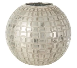 New * Photophore Déco En Verre "Alara" 29Cm Gris