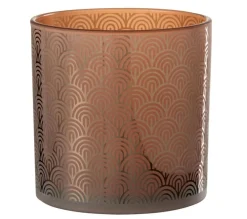 Best Sale * Photophore Déco En Verre "Arc" 15Cm Orange