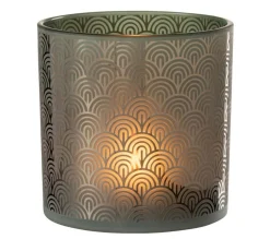 Store * Photophore Déco En Verre "Arc" 15Cm Vert