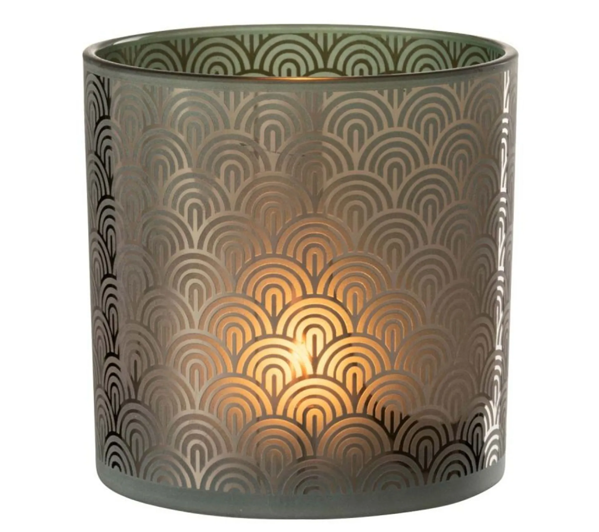 Store * Photophore Déco En Verre "Arc" 15Cm Vert