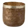 New * Photophore Déco En Verre "Frosty" 13Cm Rose