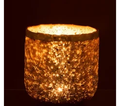 Flash Sale * Photophore Déco En Verre "Frosty" 18Cm Rose