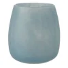 Fashion * Photophore Déco En Verre "Rond" 20Cm Bleu