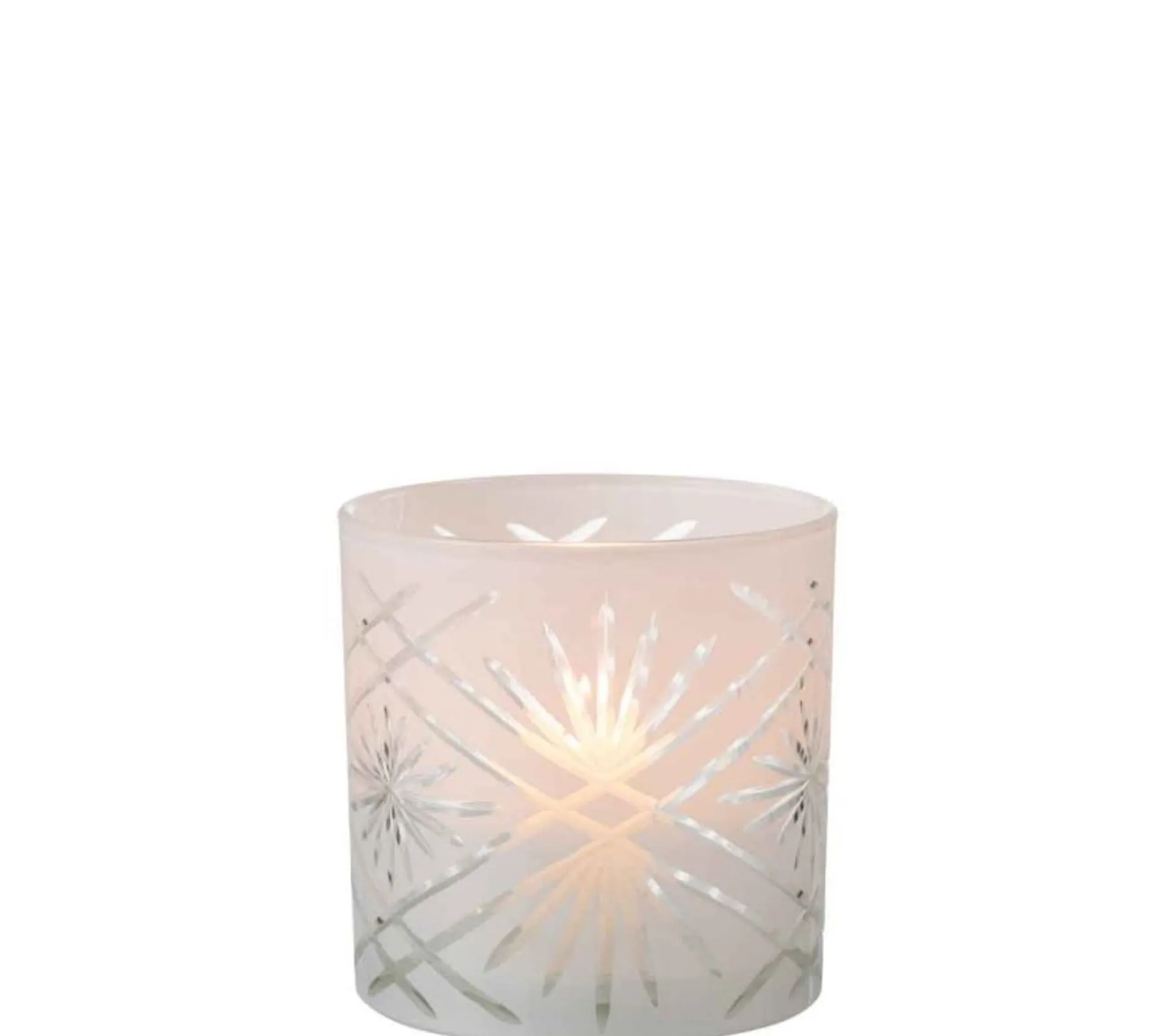Flash Sale * Photophore Déco En Verre "Santorini" 15Cm Blanc