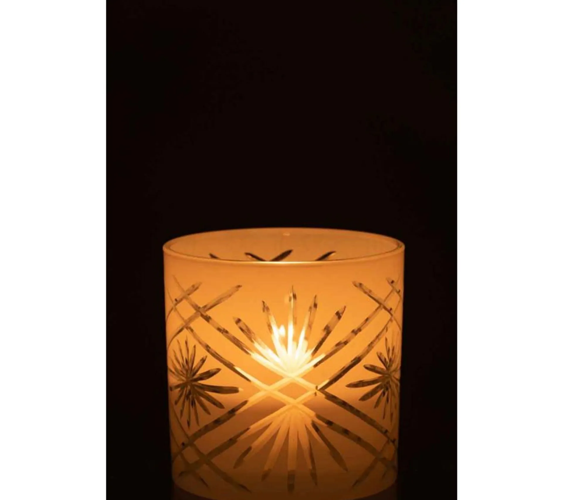 Flash Sale * Photophore Déco En Verre "Santorini" 15Cm Blanc