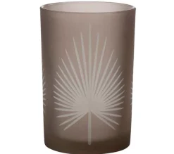 Cheap * Photophore Déco "Feuilles De Palmier" 18Cm Marron