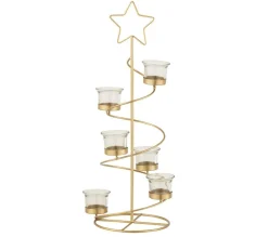 Best * Photophore Design "Arbre Spirale" 50Cm Or