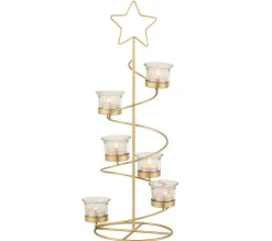 Best * Photophore Design "Arbre Spirale" 50Cm Or