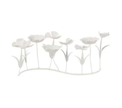 Best Sale * Photophore Design "Bougies Fleurs" 44Cm Blanc